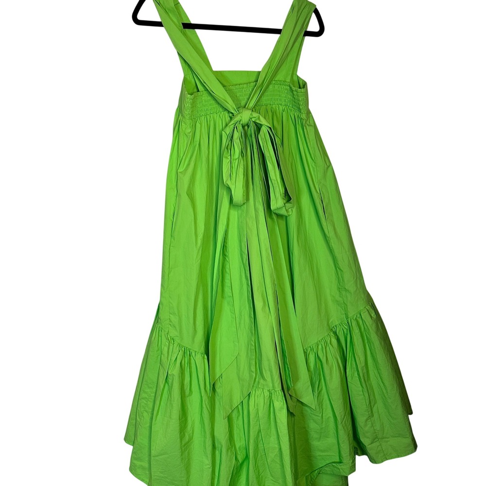 Christopher John Rogers x Target Lime Green Cotton Maxi Dress Tie XXS Pockets - Picture 2 of 11